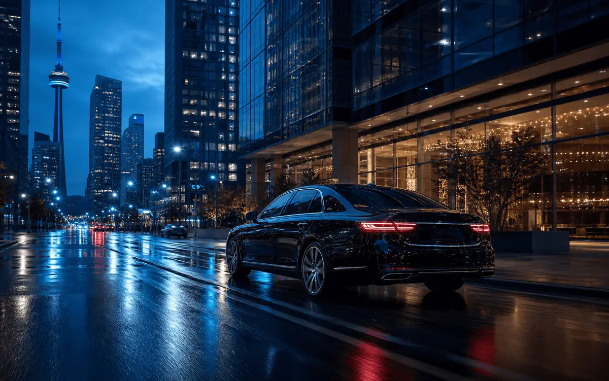 Image LUX24 : LUX24 sedan driving through a city at night